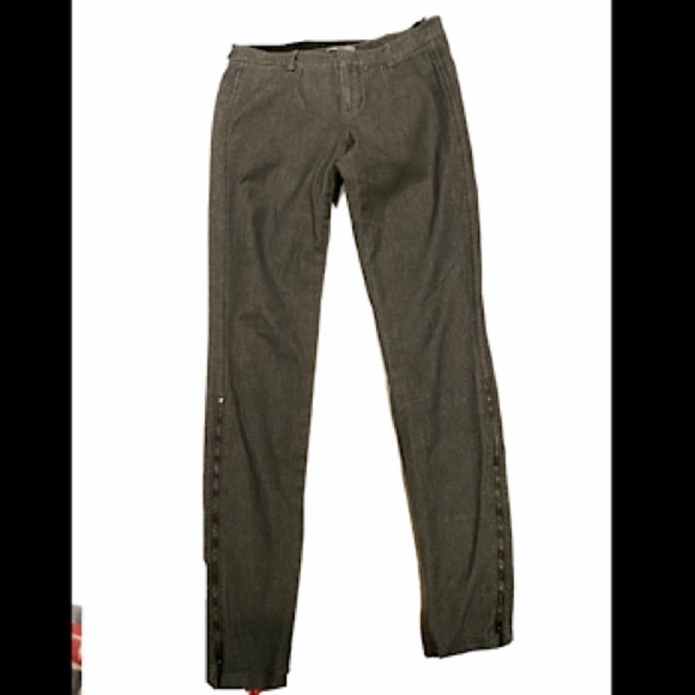 Vince Skinny Ankle Zip Pants Sz 2 Gray Stretch Made in USA